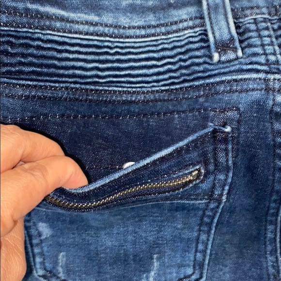 Rock Revival Camille Skinny Moto Distressed Jeans – Size 27 – Dark Wash - Picture 7 of 12